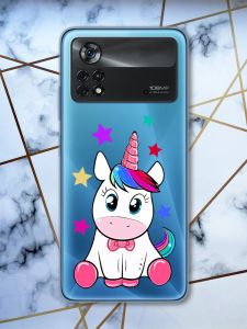 Прозорий чохол на Xiaomi Poco X4 Pro Єдиноріг (принт 102)