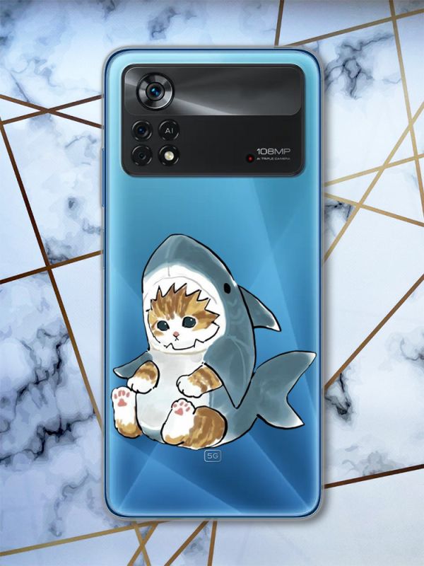 Прозорий чохол на Xiaomi Poco X4 Pro Кошеня (принт 120)