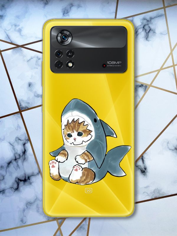 Прозорий чохол на Xiaomi Poco X4 Pro Кошеня (принт 120)