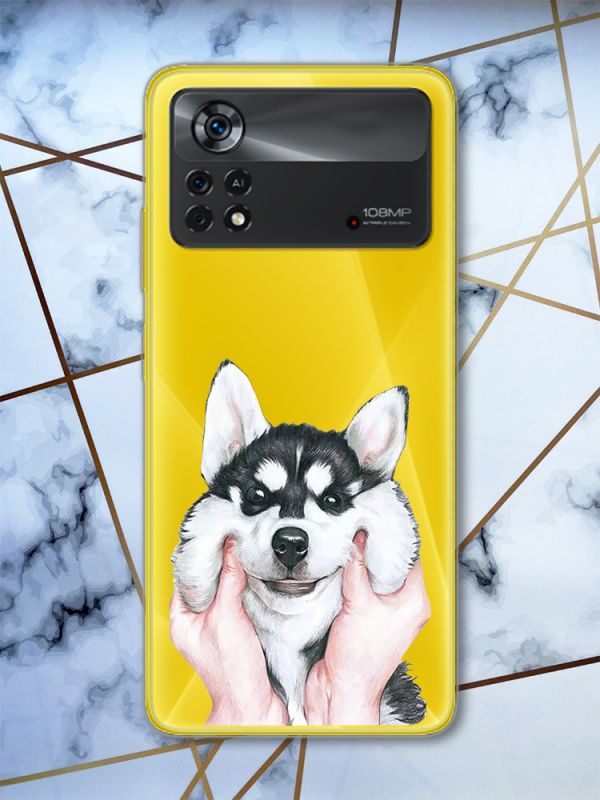 Прозорий чохол на Xiaomi Poco X4 Pro Мордочка (принт 121)
