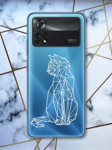 Прозорий чохол на Xiaomi Poco X4 Pro Кіт (принт 125)
