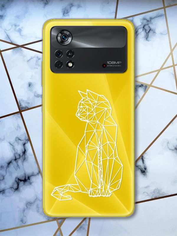 Прозорий чохол на Xiaomi Poco X4 Pro Кіт (принт 125)