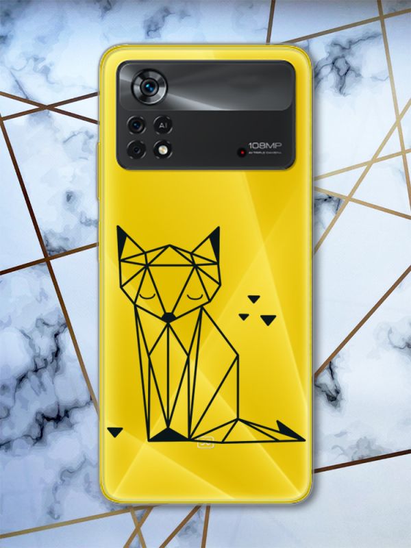Прозорий чохол на Xiaomi Poco X4 Pro Лисиця (принт 126)