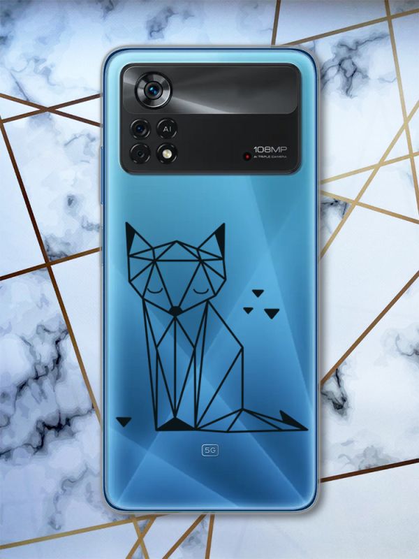 Прозорий чохол на Xiaomi Poco X4 Pro Лисиця (принт 126)