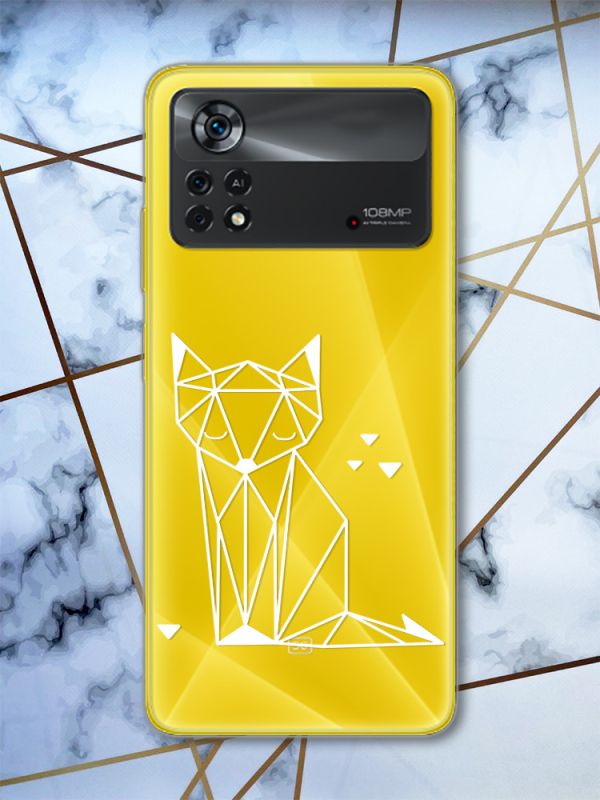 Прозорий чохол на Xiaomi Poco X4 Pro Лисиця (принт 127)