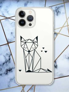 Прозорий чохол із захистом камери на iPhone 14 Pro Лисиця (принт 126)
