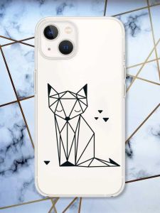 Прозорий чохол із захистом камери на iPhone 14 Plus Лисиця (принт 126)