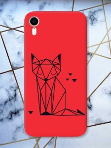 Матовий червоний чохол на Apple iPhone XR Лисиця (принт 126)