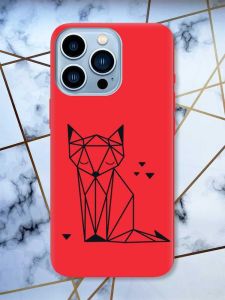 Матовий червоний чохол на Apple iPhone 13 Pro Max Лисиця (принт 126)
