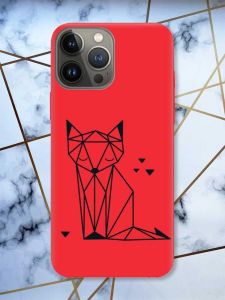 Матовий червоний чохол на Apple iPhone 13 Pro Лисиця (принт 126)