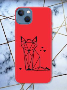 Матовий червоний чохол на Apple iPhone 13 Лисиця (принт 126)