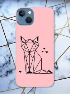 Матовий рожевий чохол на Apple iPhone 13 Лисиця (принт 126)