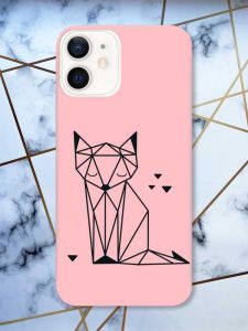 Матовий рожевий чохол на Apple iPhone 12 / 12 Pro (6.1) Лисиця (принт 126)