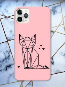 Матовий рожевий чохол на iPhone 11 Pro Max (6.5) Лисиця (принт 126)