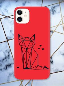 Матовий червоний чохол на Apple iPhone 11 (6.1) Лисиця (принт 126)