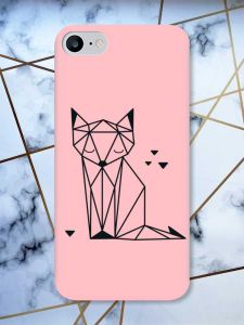 Матовий рожевий чохол на iPhone 7 / 8 Лисиця (принт 126)