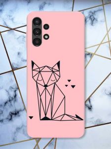Матовий рожевий чохол на Samsung A13 4G Лисиця (принт 126)