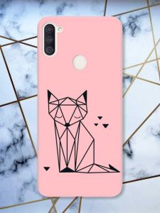 Матовий рожевий чохол на Samsung Galaxy A11 Лисиця (принт 126)