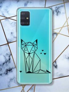 Прозорий чохол на Samsung Galaxy A51 Лисиця (принт 126)