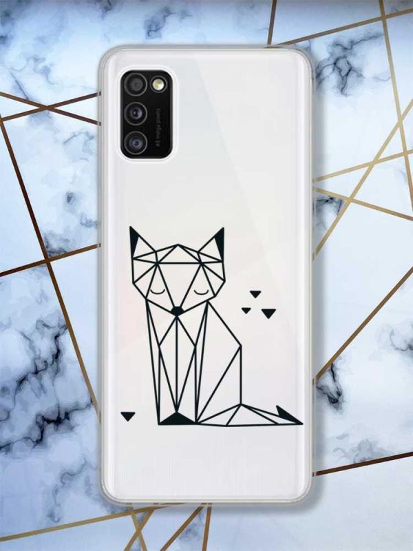 Прозорий чохол на Samsung Galaxy A41 Лисиця (принт 126)