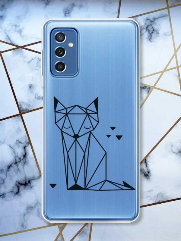 Прозорий чохол на Samsung Galaxy M52 Лисиця (принт 126)