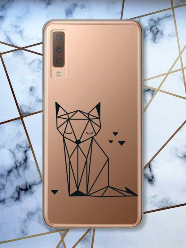 Прозорий чохол на Samsung Galaxy A7(2018) A750 Лисиця (принт 126)