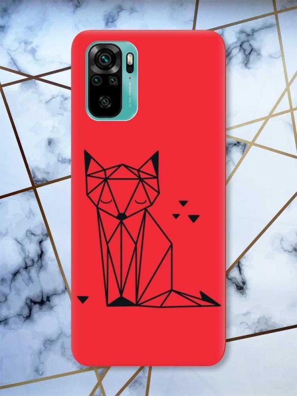 Матовий червоний чохол на Xiaomi Redmi Note 10 / Note 10s Лисиця (принт 126)