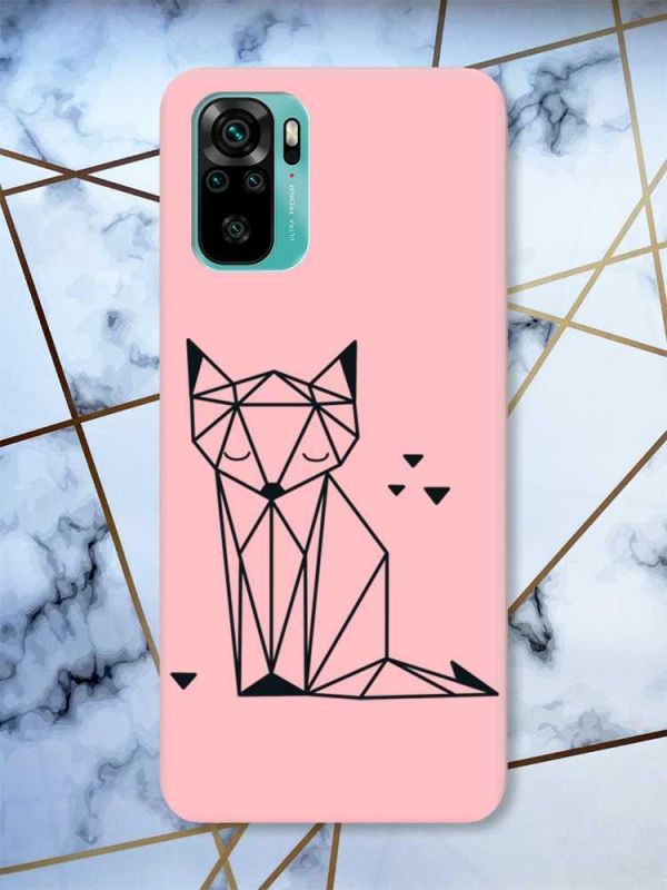 Матовий рожевий чохол на Xiaomi Redmi Note 10 / Note 10s Лисиця (принт 126)