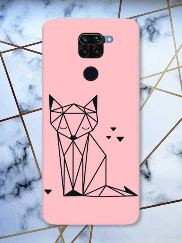 Матовий рожевий чохол на Xiaomi Redmi Note 9 Лисиця (принт 126)