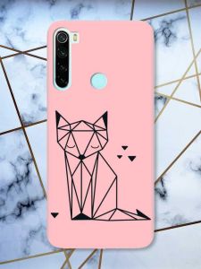 Матовий рожевий чохол на Xiaomi Redmi Note 8 Лисиця (принт 126)