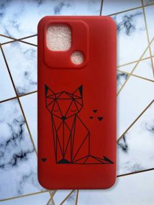 Матовий червоний чохол на Xiaomi Redmi 10C Лисиця (принт 126)