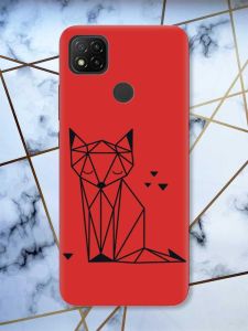 Матовий червоний чохол на Xiaomi Redmi 9C / 10A Лисиця (принт 126)