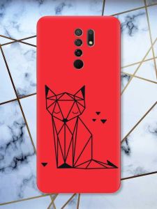 Матовий червоний чохол на Xiaomi Redmi 9 Лисиця (принт 126)