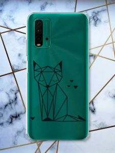 Прозорий чохол на Xiaomi Redmi 9T  Лисиця (принт 126)