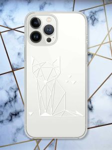 Прозорий чохол із захистом камери на iPhone 14 Pro Max Лисиця (принт 127)