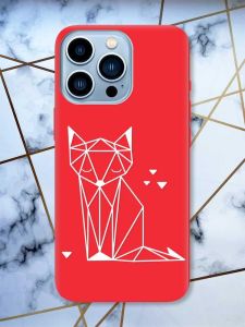 Матовий червоний чохол на Apple iPhone 13 Pro Max Лисиця (принт 127)