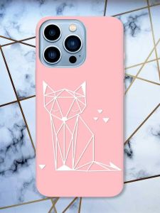 Матовий рожевий чохол на Apple iPhone 13 Pro Max Лисиця (принт 127)