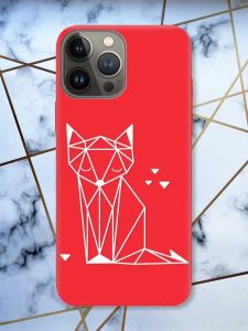 Матовий червоний чохол на Apple iPhone 13 Pro Лисиця (принт 127)