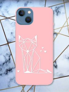 Матовий рожевий чохол на Apple iPhone 13 Лисиця (принт 127)