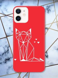 Матовий червоний чохол на Apple iPhone 12 / 12 Pro (6.1) Лисиця (принт 127)