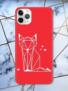 Матовий червоний чохол на iPhone 11 Pro Max (6.5) Лисиця (принт 127)