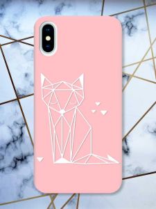 Матовий рожевий чохол на iPhone X / Xs Лисиця (принт 127)