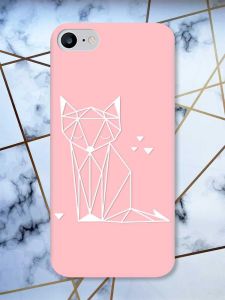 Матовий рожевий чохол на iPhone 7 / 8 Лисиця (принт 127)