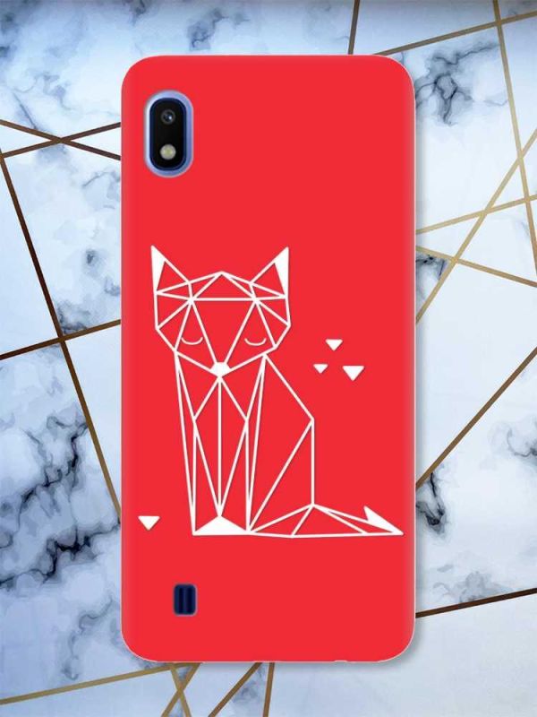 Матовий червоний чохол на Samsung Galaxy A10 (2019) A105 Лисиця (принт 127)
