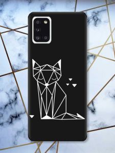 Матовий чорний чохол на Samsung Galaxy A31 Лисиця (принт 127)