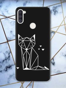 Матовий чорний чохол на Samsung Galaxy A11 Лисиця (принт 127)