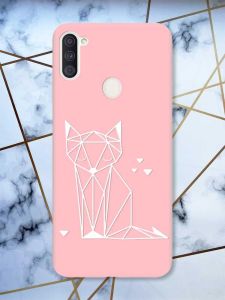 Матовий рожевий чохол на Samsung Galaxy A11 Лисиця (принт 127)