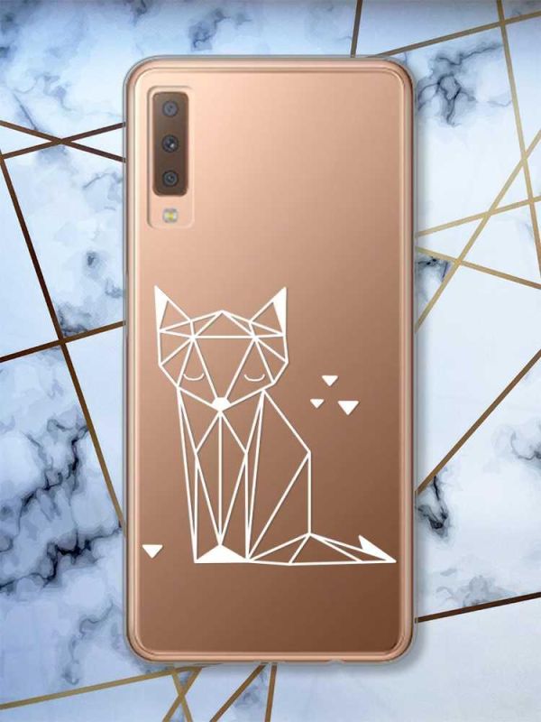 Прозорий чохол на Samsung Galaxy A7(2018) A750 Лисиця (принт 127)