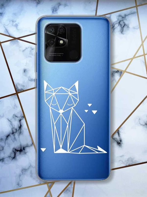 Прозорий чохол на Xiaomi Redmi 10C Лисиця (принт 127)