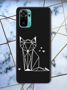 Матовий чорний чохол на Xiaomi Redmi Note 10 / Note 10s Лисиця (принт 127)